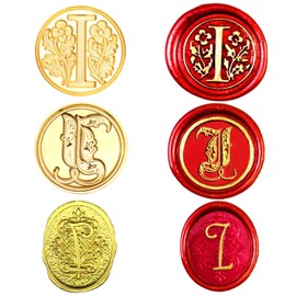 XQIGI 3 PCS Initial Alphabet I Wax Seal Stamp, Retro Medieval Brass Stamp Head Removable for Christmas Greeting Cards Envelopes Gift Wrap Wedding Invitations Wine Packages Embellishment (Letter I)