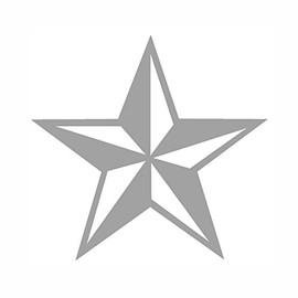 STICKER DAD Nautical Star 3D Star V1 (2 Pack) Vinyl Decal by stickerdad® - Size: 2", Color: Gray- Windows, Walls, Bumpers, Laptop, Lockers, etc.