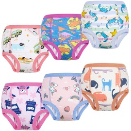MooMoo Baby Potty Training Pants 6 Packs Absorbent Training Underwear for Boys and Girls Cotton Pee Pants 5T