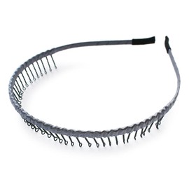 JewelVOX Headband Hair Band Hair Accessories Satin with Comb Thin (Black)