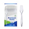 Comfy Package [50 Count] Premium Heavyweight Disposable Forks - Clear