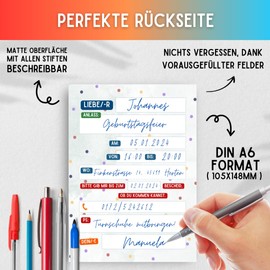 ZETTMANN® Children's Birthday Invitation Cards Set of 10 - Building Block Design - Choice of Age 5 6 7 8 9 Years - for Boys & Girls - Premium Paper - Birthday Invitations (6 Years)