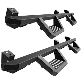 Peforway Running Boards Compatible with Toyota Tacoma 2005-2023 Double Cab Crew Cab, Textured Black Steel Side Steps, Non-Skid Drop Down Nerf Bars Rectangular (2 pcs)