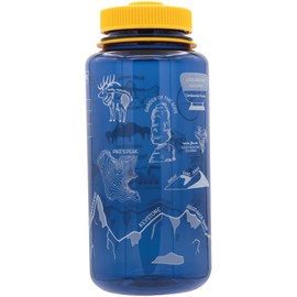 Nalgene Sustain Tritan-Wasserflasche aus BPA-freiem Material, hergestellt aus 50% Kunststoffabfall, 907 ml, breite Öffnung, geografisches Flaschendesign, Colorado Denim