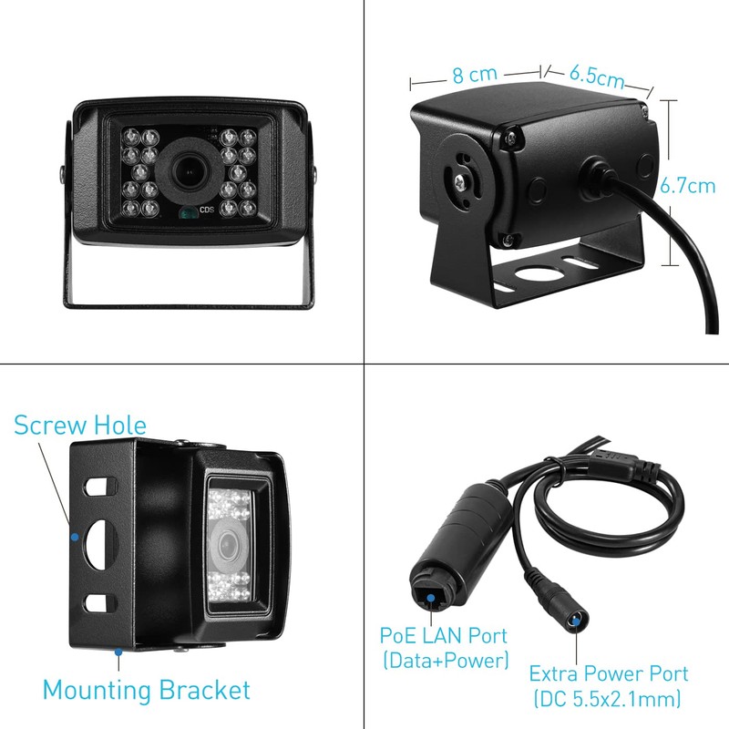REVODATA 5MP POE IP Camera,UltraHD Mini Security Camera Indoor, IP65