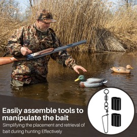 80 Pcs Decoy Crimp Swivel Snap Set, Decoy Line Cord Crimps for Duck Decoys Goose Decoys and Snap Swivels Ball Bearing Fishing Swivels for Duck Hunting Decoy Trap (Black)