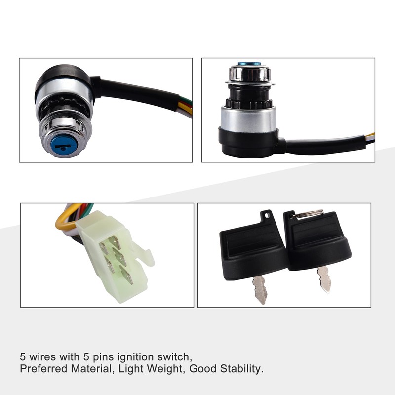 GOOFIT 5 Wire 5 Pin Key Ignition Switch Replacement for