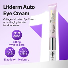 Absorción de colágeno 3x Crema para ojos automática Lifderm 20 ml (punta galvánica vibratoria y colágeno de peso molecular ultrabajo de 300 Da para mejorar las arrugas)