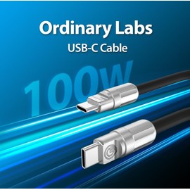 ORDINARY LABS Fast Charging USB C Cable，Durable Soft Silicone USB Type C Cable, 100W Extra Thick Phone Fast Charger Cord,Data Transfer Type-C Cable,3FT