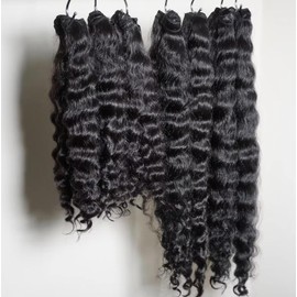 Cambodian Raw Hair Wholesale Vendor Cambodian Virgin Cuticle Aligned Hair Burmese Curly No Weft Bulk Hairstyle: burmese curly, color: natural color, Stretched Length: 12 Inches