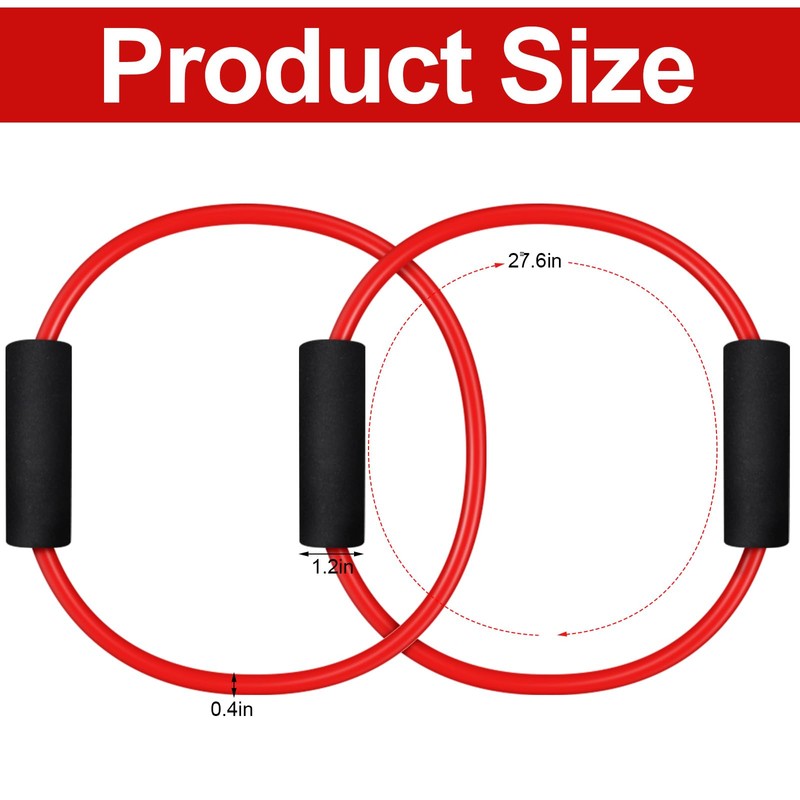 Seenelling Barre Double Tube Red Resistance Band Exercise Tubes for