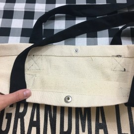 Ice Cream Life GRANDMA LIFE BLACK STRAP CANVAS TOTE BAG, GIFT FOR GRANDMA, CHRISTMAS GIFT