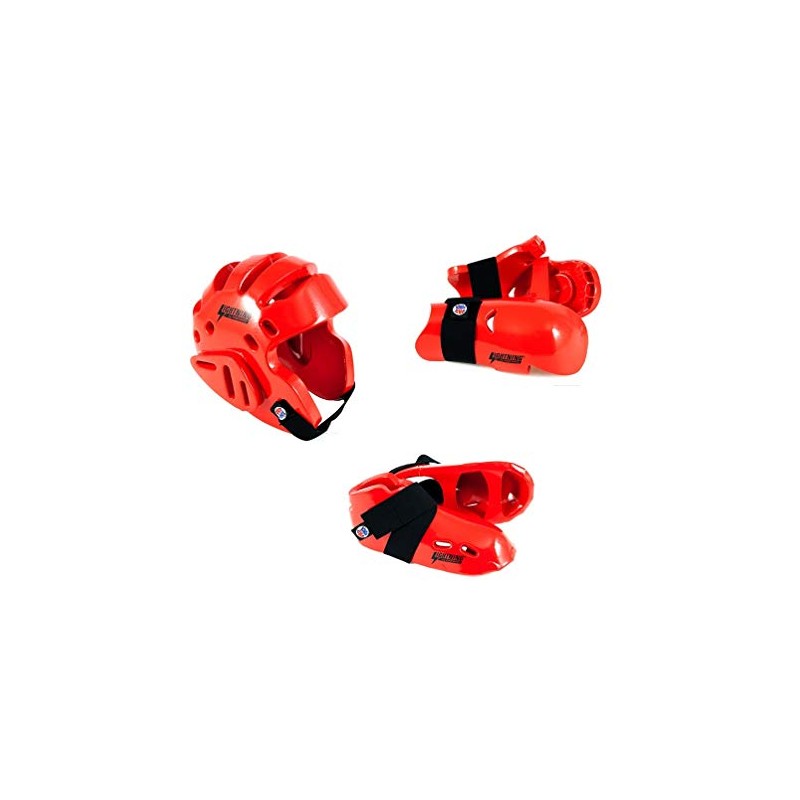 Lightning Red Karate Sparring Gear Package Deal - Adult Medium