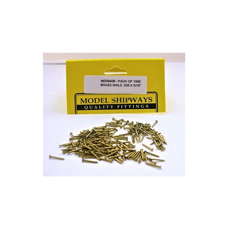 Model Expo Nails, Brass .028 X 5/16 (.7X8MM) #MS0940B 1500