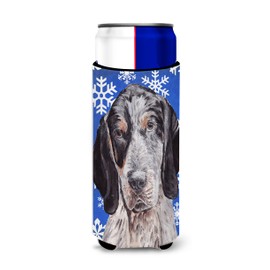 Blue Tick Coonhound Winter Snowflakes Ultra Beverage Insulators for slim cans