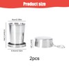 Pack of 2 Folding Cups, Stainless Steel 150 ml, Foldable