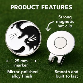 Don Flyee Golf Marker Magnet Hat Clip Cat Tai Chi Diagram E0001