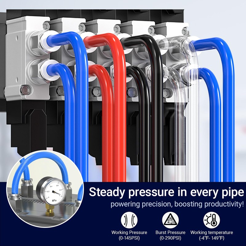 EterMutable 3/8 Inch OD Blue Polyurethane PU Pneumatic Air Hose