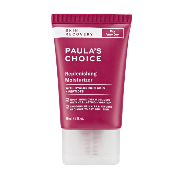 Paula's Choice SKIN RECOVERY Replenishing Facial Moisturizer Cream with Hyaluronic Acid, Soothes Redness & Sensitive Skin Prone to Rosacea & Eczema, Paraben-Free & Fragrance-Free, 2 Fl Oz