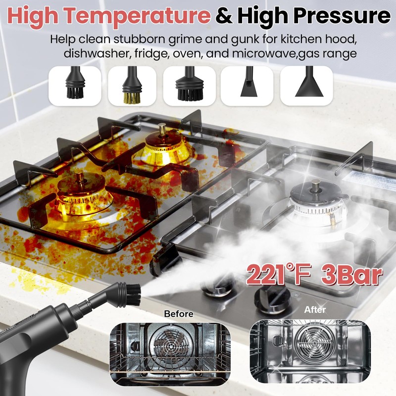 Goyappin Handheld Steam Cleaner for Home, 2500W High Pressure Steam