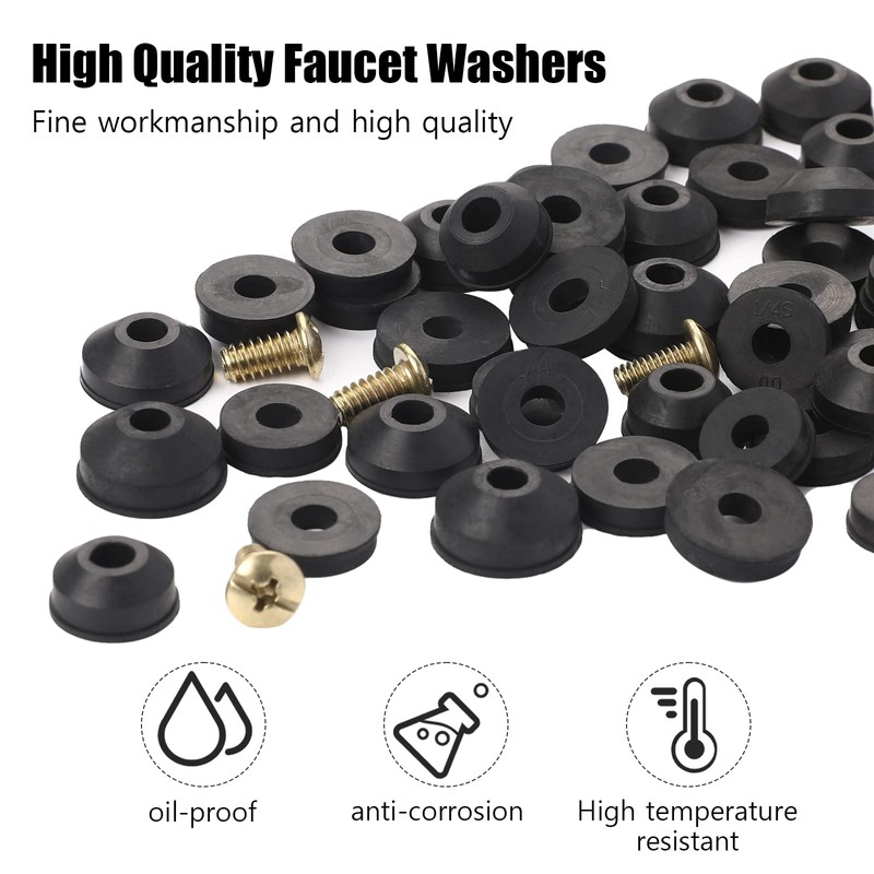 Faucet Washers,58 Pack Faucet Washer Assortment Kit Faucet Parts Washer