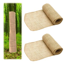 20 x 450 cm Tree Winter Protection Jute Wrap Strips, Pack of 2 Tree Winter Protection Wrap Strips, Jute Ribbon for Plants Frost Protection and Moisture, Shrub Plants Jute Fabric for Winter Protection