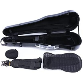 Vetimobato Hard Shell 3/4 Violin Case 4/4 Full Size Carbon Fiber Violin Box Strong Light Anti-Scratch Scratch Shaped Flight Case Travel Backpack Violin Case (Black), case33-1hei