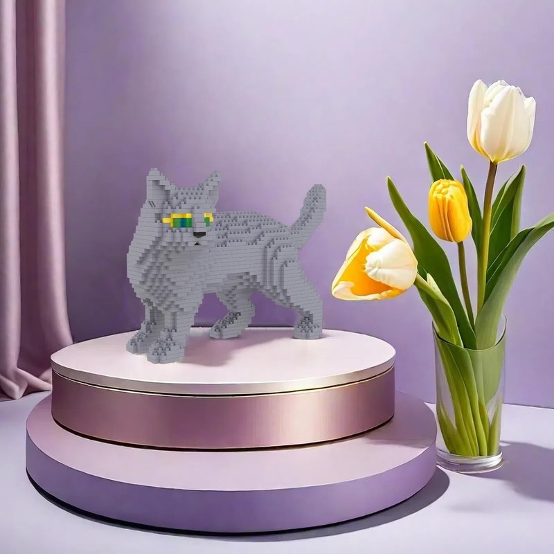 Larcele 1131 Pieces Micro Building Blocks Toy Kit, Mini Cat