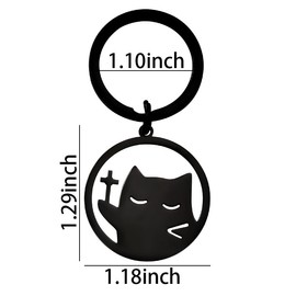 Cute Cat Keychain for Women Men Black Cat with Cross keychain for Boys Girls Birthday Christmas Gifts for Cat Mom Dad Gifts Keychains for Cat Lovers Friends Her Sisters Funny Black Cat Key Chain