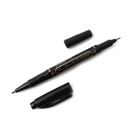 Zebra Mackee Care Double-Sided Marker Pen - Extra Fine Point - Black 3 Set