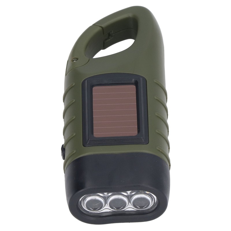Solar Hand Crank Flashlight Emergency LED Portable Torch for Climbing