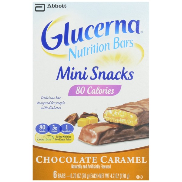 Glucerna Mini Snack Bars Chocolate Caramel 6 unidades (2 paquetes)