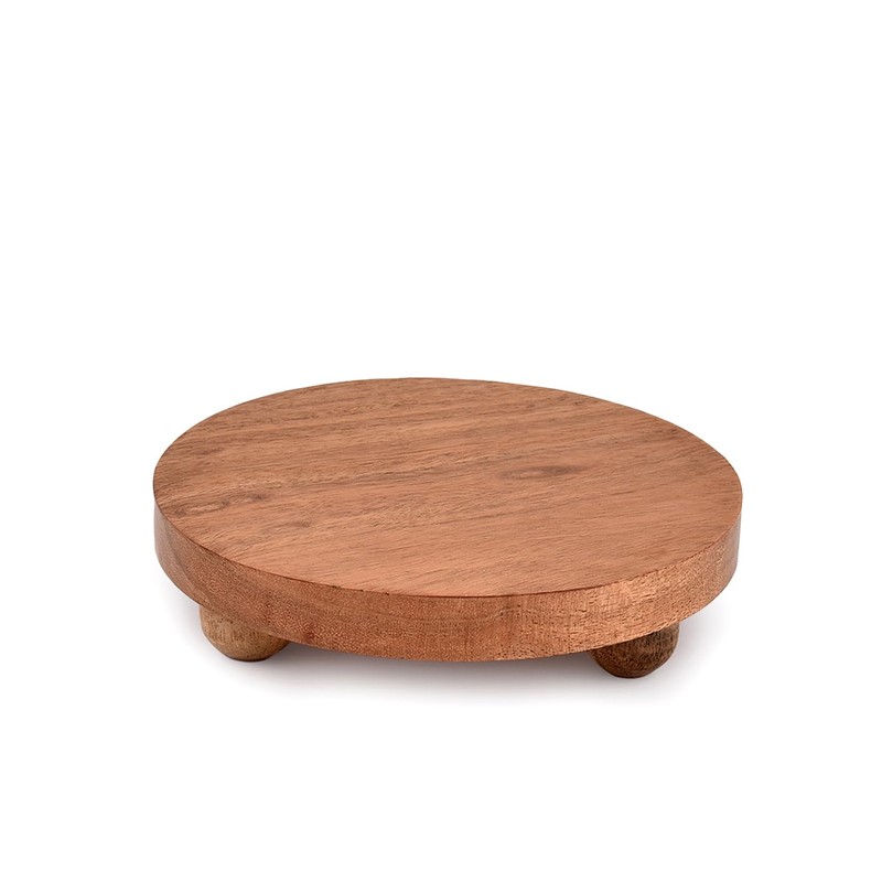 NIRMAN Display Stand Round Acacia Wood Stand for Display Wooden