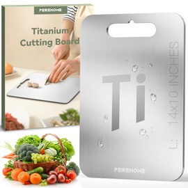 PEREHOME Titanium Cutting Board for Kitchen, Cutting Board Double Sided Food Grade, Chopping Boards with Handle, Dishwasher Safe, Cutting Boards For Meats, Fruits, Vegetables (14x10in)