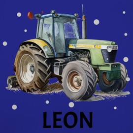 Geschenk mit Namen personalisiert by Shirtracer - Children's Apron for Boys and Girls - Tractor - Tractor Name, 5 Royal Blue