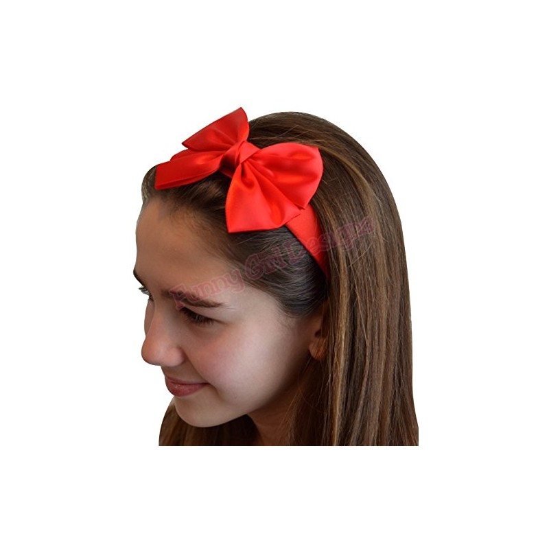 Funny Girl Designs Girls Satin BOW Arch Headband (WHITE)