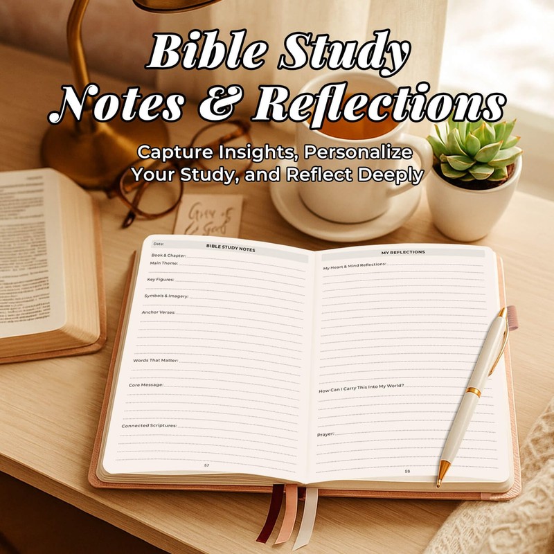 Bible Study Journal for Women – Guided Christian Notebook with