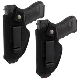 IWB/OWB Concealed Carry Pistol Holsters, Right/Left Hand Gun Holder Man/Woman Fits Glock Gun Holster for Pistols (Black 2 Pack)