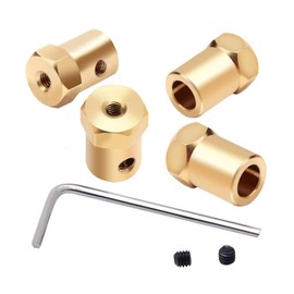 Vogueing Tool 3.17mm Brass Extension Shaft Hex Coupling Coupling Motor Connector Robot DIY Accessories with Hex Key and Screw (4pcs)