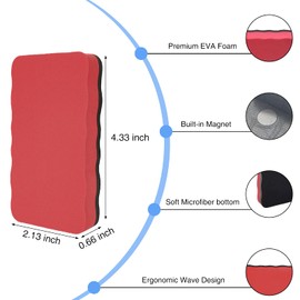 JEFURE 16 Pcs Dry Erase Erasers, Magnetic Whiteboard Eraser, Magnetic Eraser for Dry Erase Board, Dry Marker Eraser, White Board Dry Erase for Whiteboard, Kids, Teacher, Home and Office (4 Color)