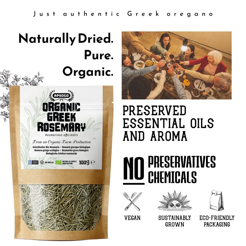 Apsogo Rosemary - Dried Organic Rosemary produced in Greece -