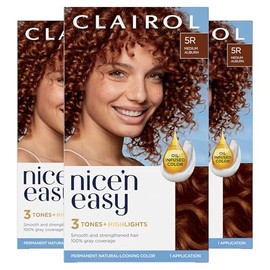 Clairol Clairol Nice'n Easy Permanent Hair Dye, 5R Medium Auburn Hair Color, Pack of 3