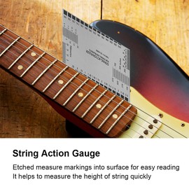 Alomejor Guitar Stainless Steel Feeler Gauge Luthier Accurate String Measurement for Electric Bass and Acoustic Guitar Cleaning Maintenance Maintenance