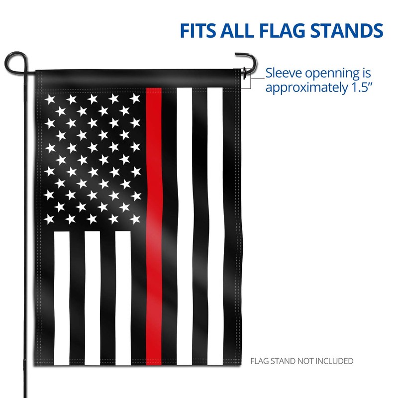 Anley Double Sided Premium Garden Flag, Thin Red Line US
