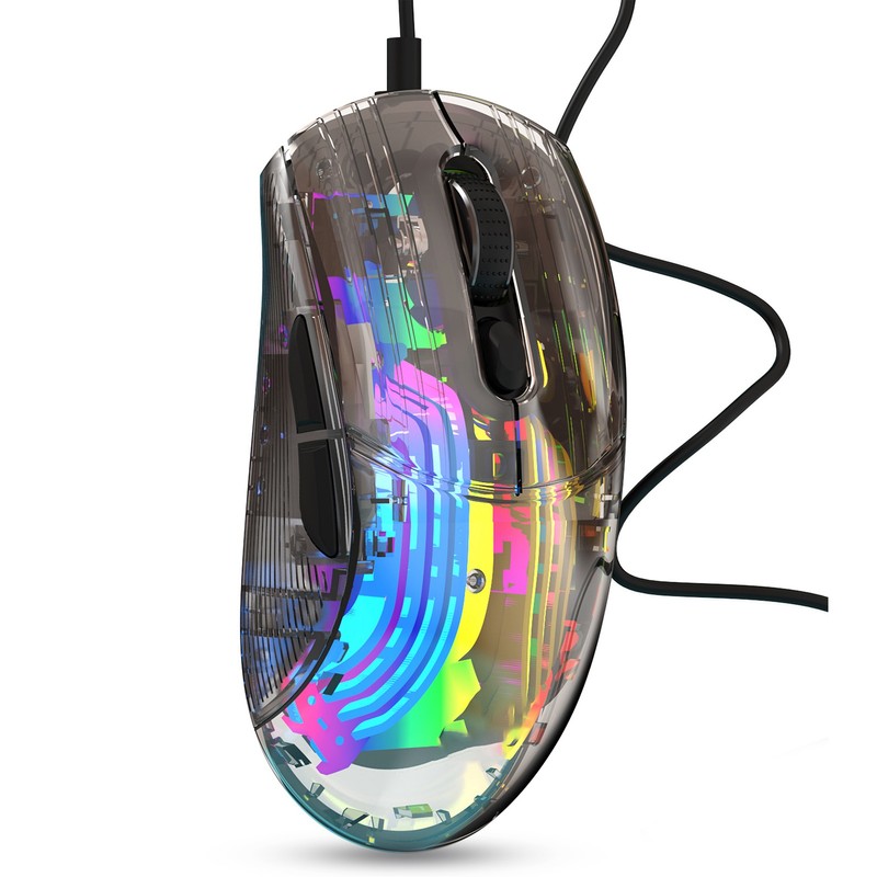Wired Mouse Transparent Shell RGB Backlit Adjustable DPI Programmable Keys