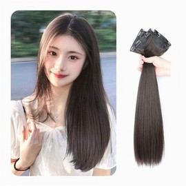 Artificial hair hairpiece 3-piece partial wig snap pin