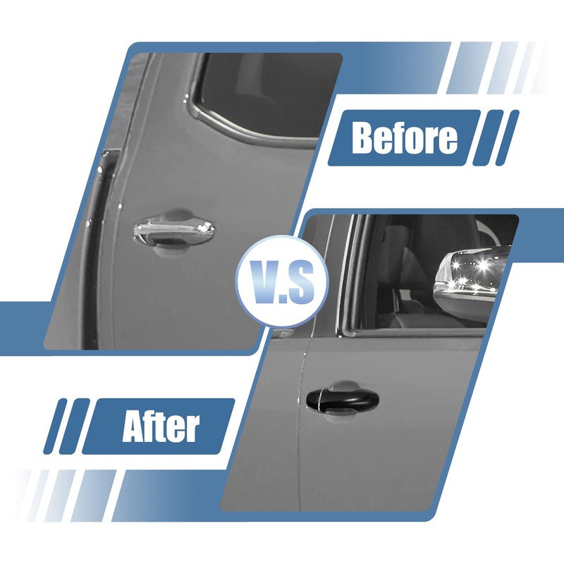 X AUTOHAUX 8pcs ABS Exterior Side Door Handle Cover Trim