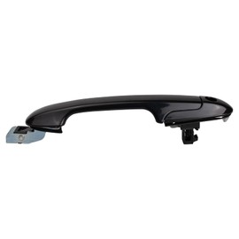 TRQ Front Left Exterior Door Handle Black Drivers Side Compatible with 2003-2007 Honda Accord