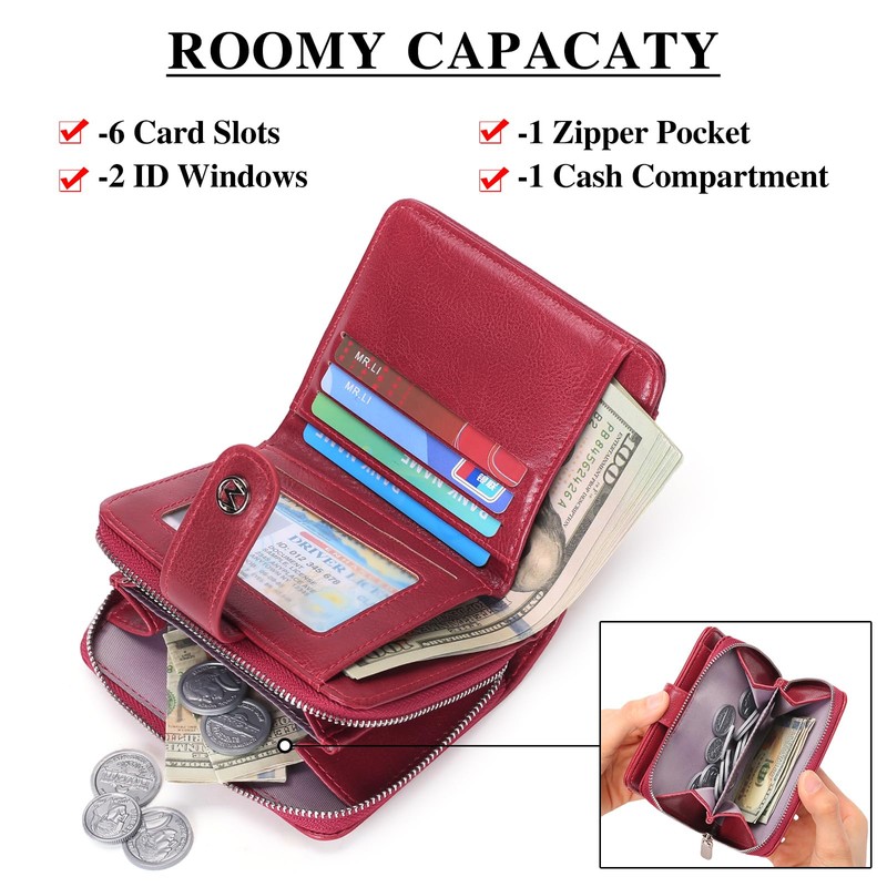 FALAN MULE Purses for Women RFID Blocking Small Compact Bifold