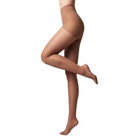 Conte Sheer Full Support Compression Pantyhose Tights with Control Top Active 20 Den, Brown (Mocca), Small